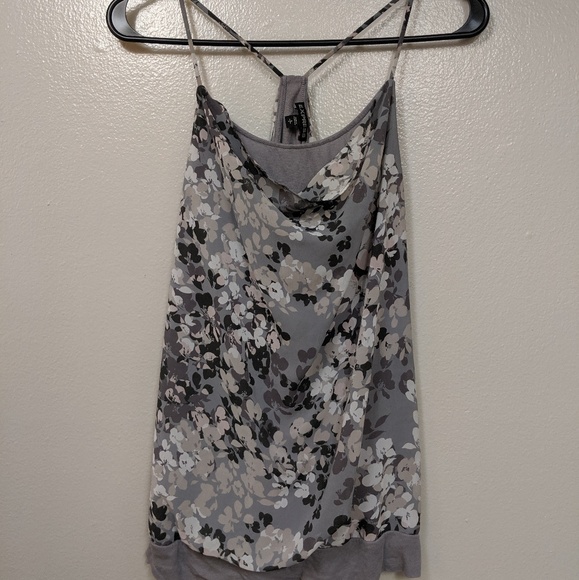 Express Tops Gray Floral Tank Poshmark